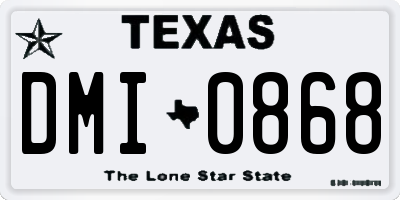 TX license plate DMI0868
