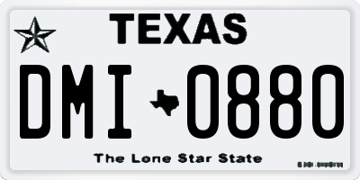 TX license plate DMI0880