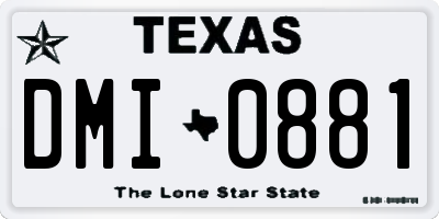 TX license plate DMI0881