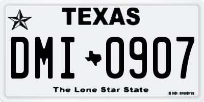 TX license plate DMI0907