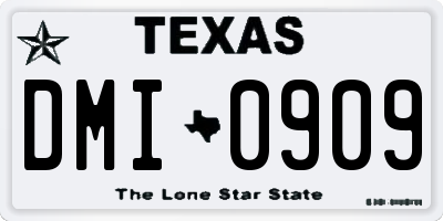 TX license plate DMI0909