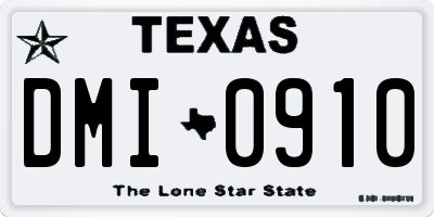 TX license plate DMI0910