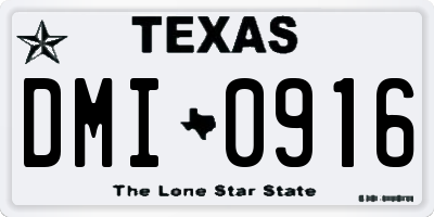 TX license plate DMI0916