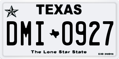 TX license plate DMI0927