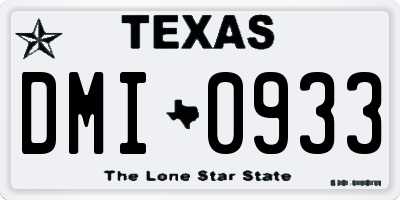 TX license plate DMI0933