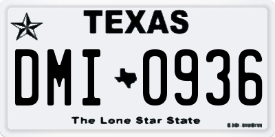 TX license plate DMI0936