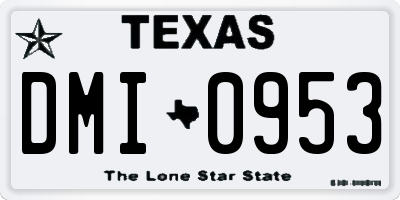 TX license plate DMI0953
