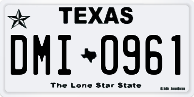 TX license plate DMI0961