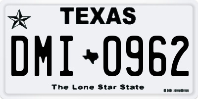 TX license plate DMI0962