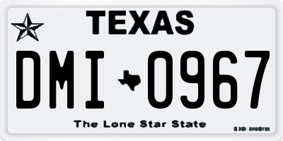 TX license plate DMI0967