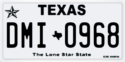 TX license plate DMI0968