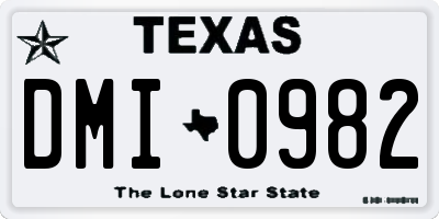 TX license plate DMI0982
