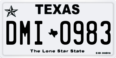 TX license plate DMI0983