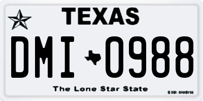 TX license plate DMI0988