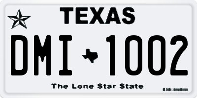 TX license plate DMI1002
