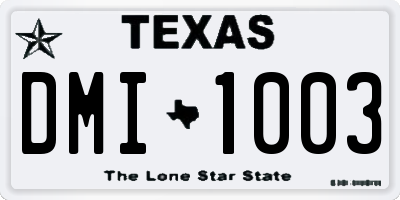 TX license plate DMI1003