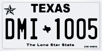 TX license plate DMI1005