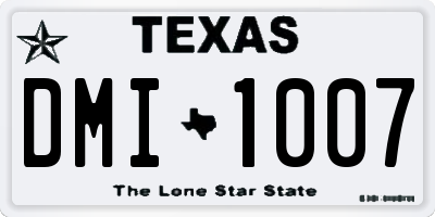TX license plate DMI1007
