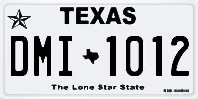 TX license plate DMI1012