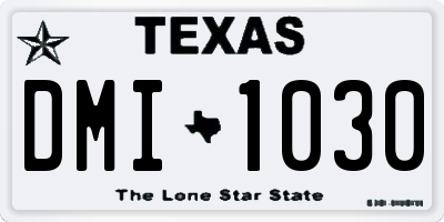 TX license plate DMI1030