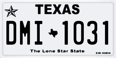 TX license plate DMI1031
