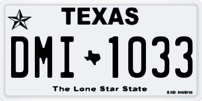 TX license plate DMI1033