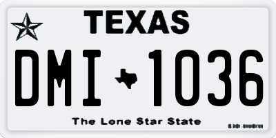 TX license plate DMI1036