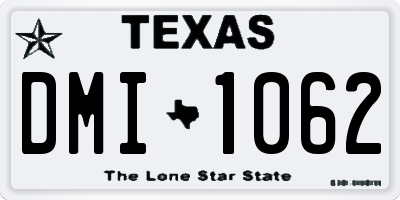 TX license plate DMI1062
