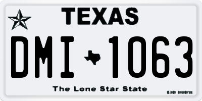 TX license plate DMI1063