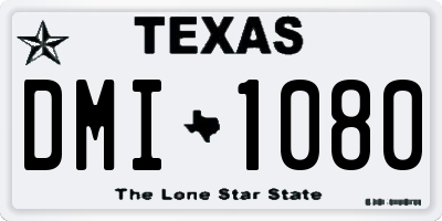TX license plate DMI1080