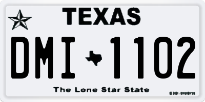 TX license plate DMI1102
