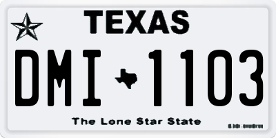 TX license plate DMI1103