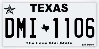 TX license plate DMI1106
