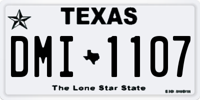TX license plate DMI1107