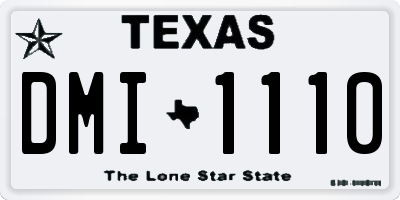 TX license plate DMI1110