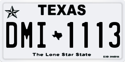 TX license plate DMI1113