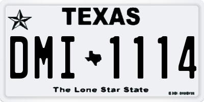 TX license plate DMI1114