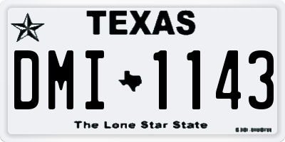 TX license plate DMI1143