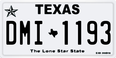 TX license plate DMI1193