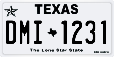 TX license plate DMI1231