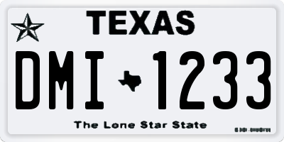 TX license plate DMI1233