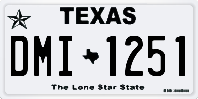 TX license plate DMI1251