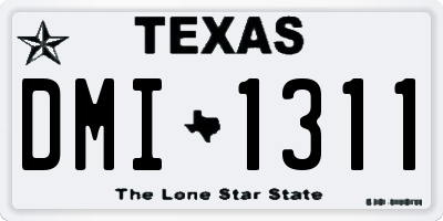 TX license plate DMI1311