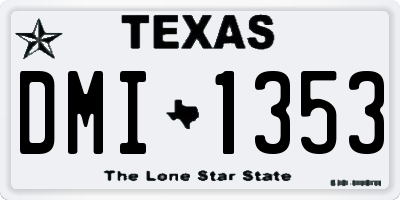 TX license plate DMI1353