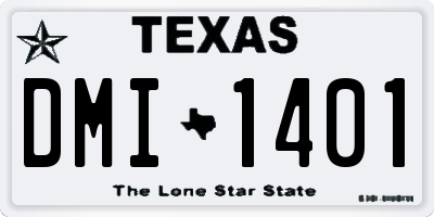 TX license plate DMI1401
