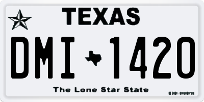 TX license plate DMI1420