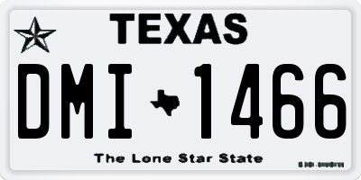 TX license plate DMI1466