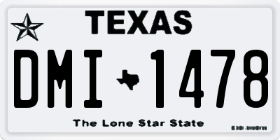 TX license plate DMI1478