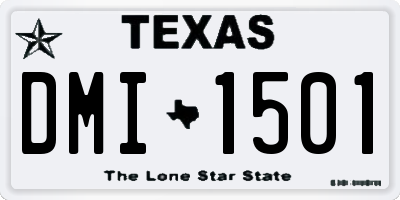 TX license plate DMI1501