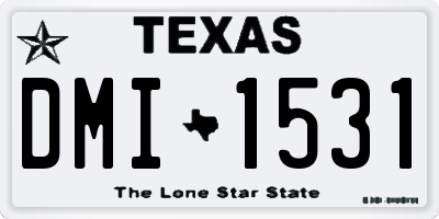 TX license plate DMI1531